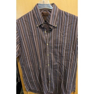 Born Shirt‎ Mens medium brown Button Down 100% Cotton Long Sleeve